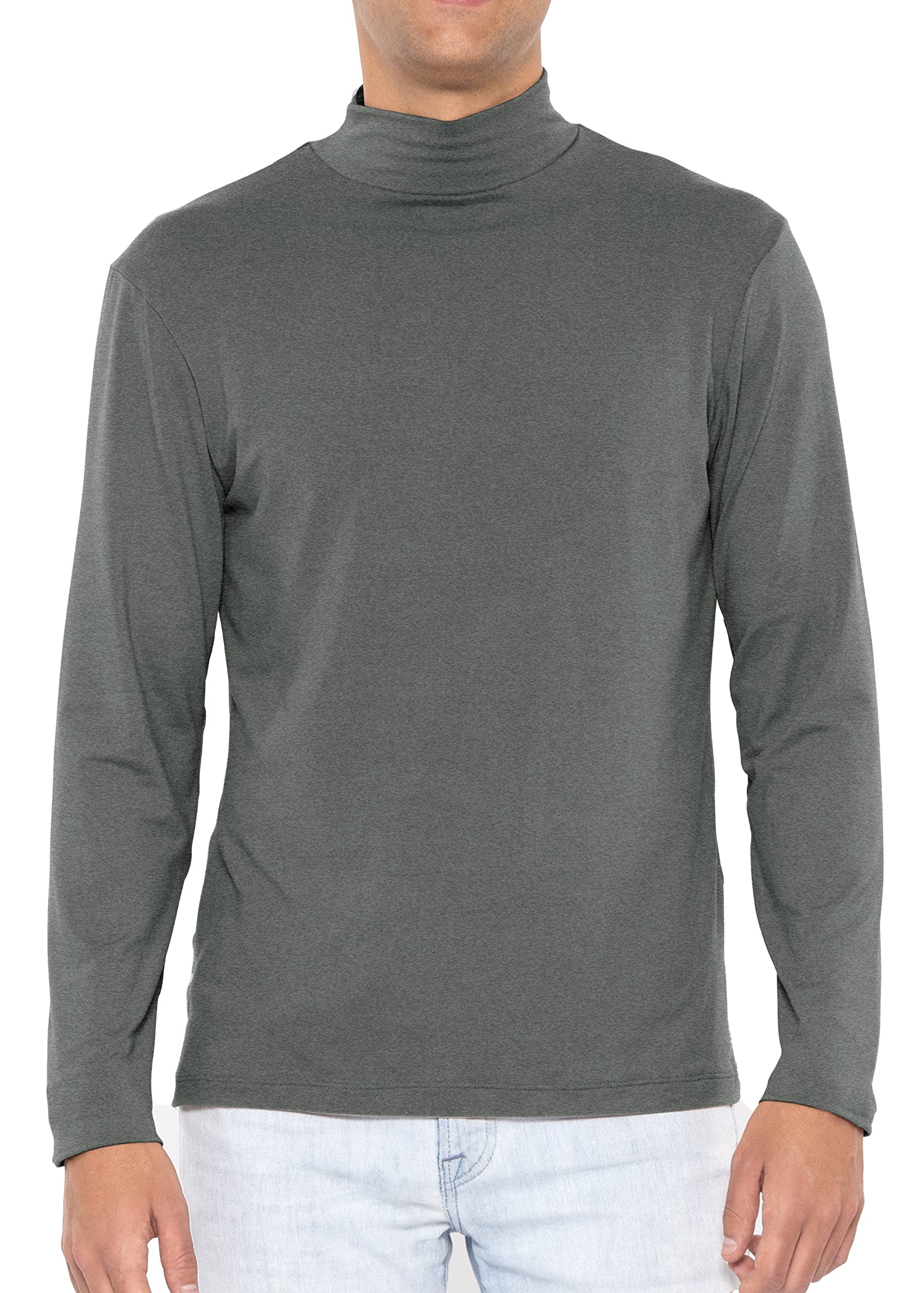 Mens Oh So Soft Long Sleeve Mock Neck Turtleneck