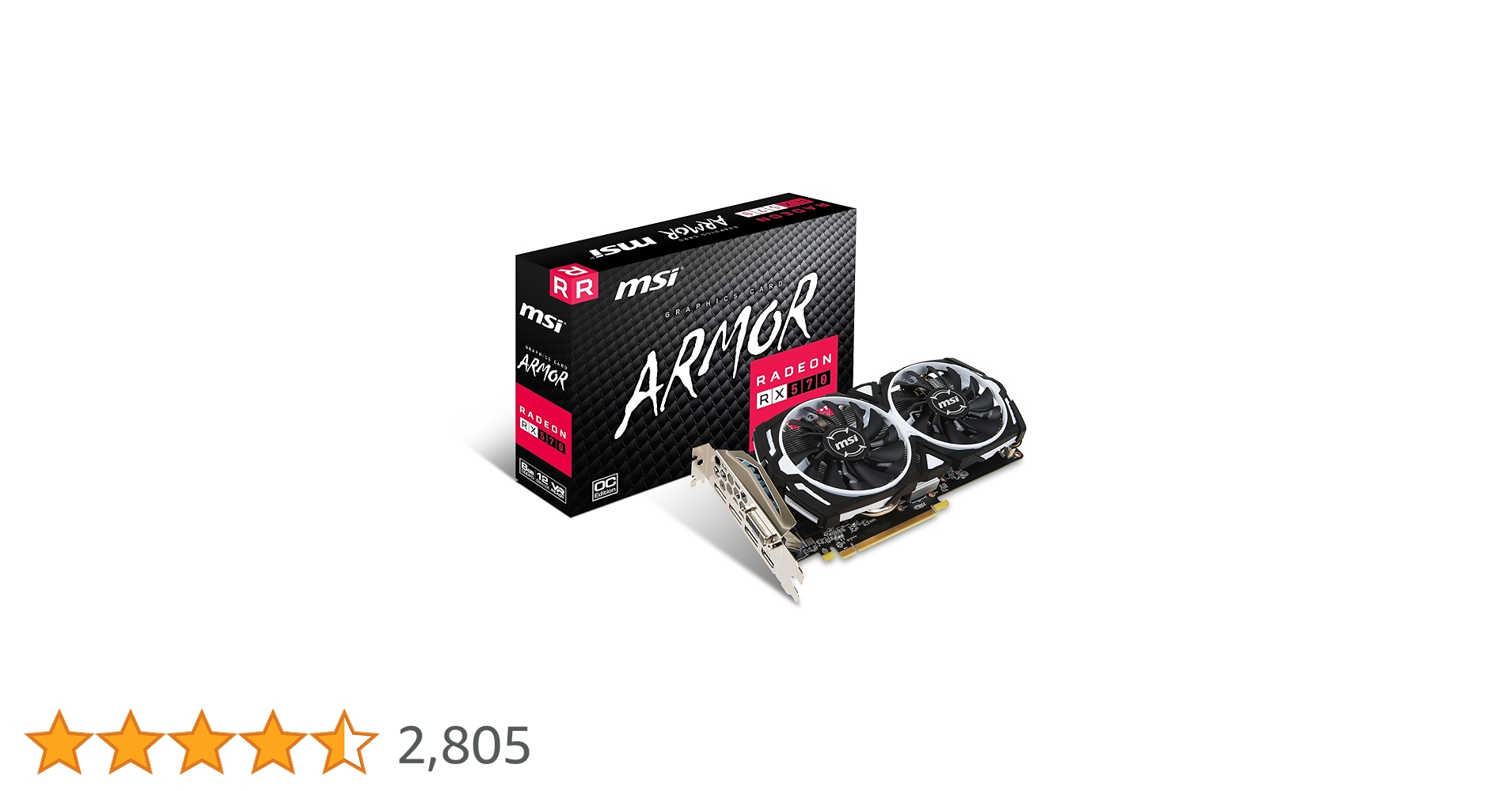 グラフィックボード・グラボ・ビデオカード MSI RADEON RX 570 ARMOR 8G Amazon | Radeon RX 570 ARMOR 8G OC | MSI | グラフィック