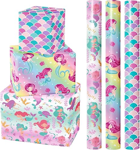 Miniatura 11 de WRAPAHOLIC - Papel de regalo para baby shower con diseño de oso - Rollo mini - 3 rollos - 17 pulgadas x 120 pulgadas - Papel de regalo con lazo de