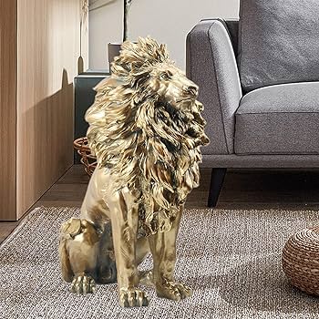 【ブロンズ像（ライオン）】インテリア　オブジェ　迫力、存在感　高品位 819aAMIbr2L._AC_UF350,