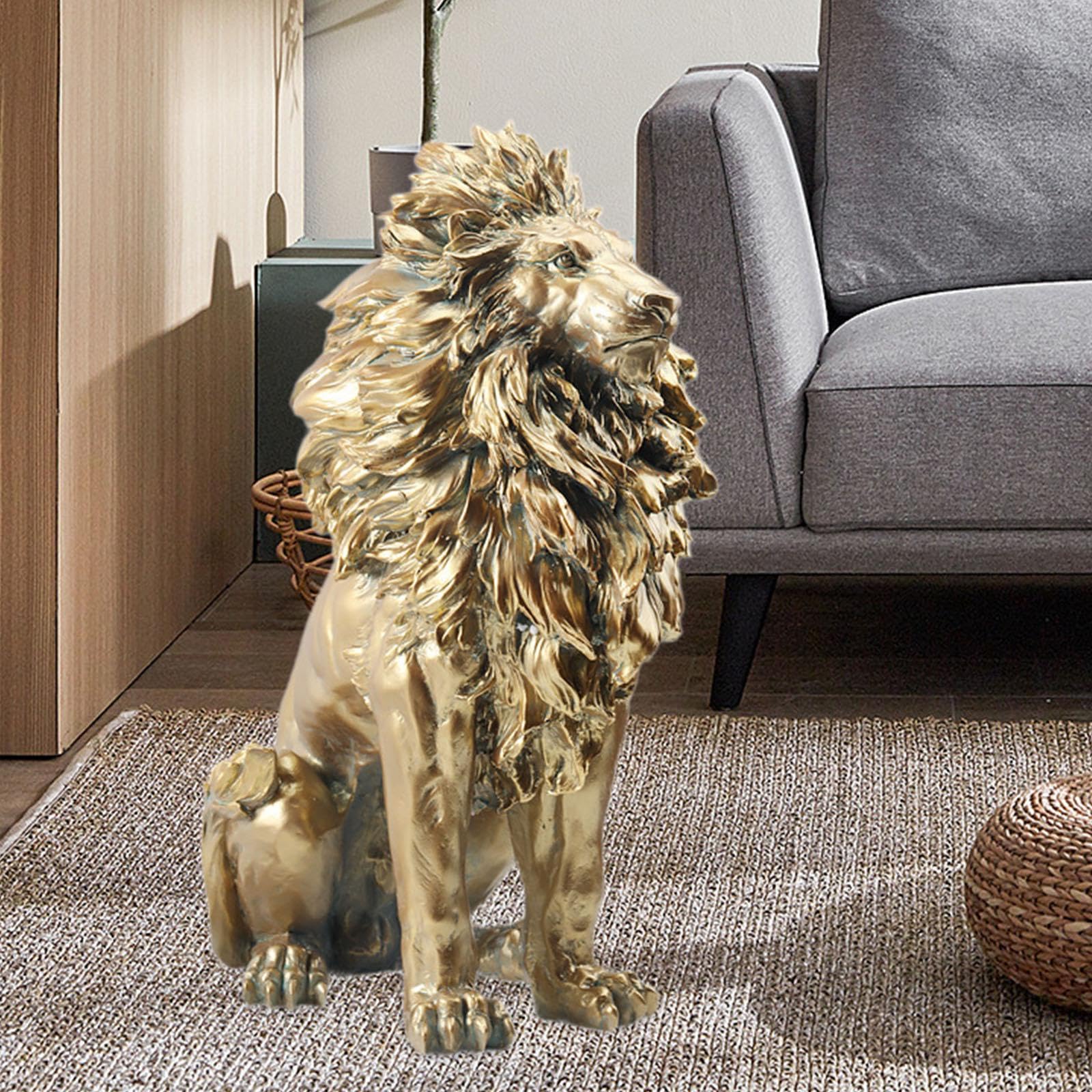 Amazon.co.jp: ライオン像 美しいインテリア装飾品, ブロンズ
