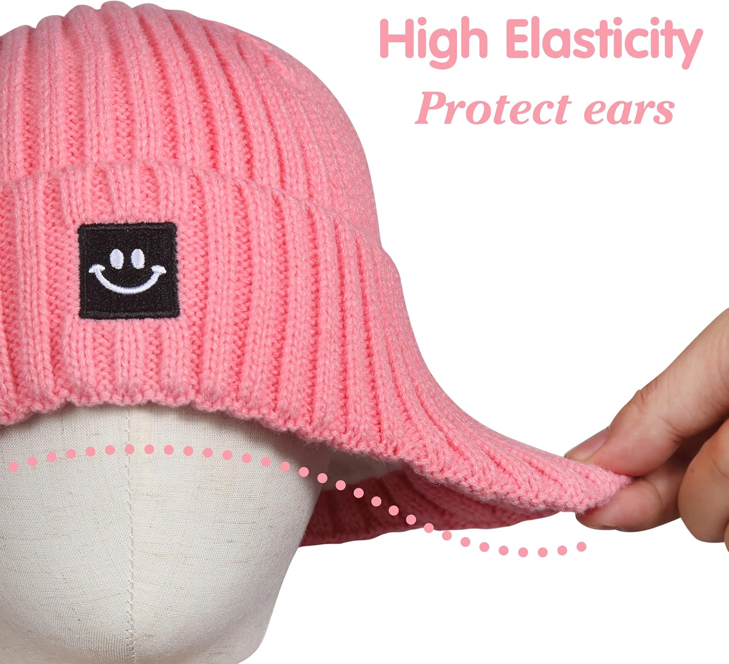 MaxNova 2 Pack Baby Beanie Toddler Winter Hat with Earflap for Girls Boys 0-8 Years