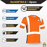 Vista 5 de KwikSafety - Charlotte, NC - Camisa de seguridad de manga corta OPERATOR [cinta reflectante sólida] Clase 2 Cumple con ANSI OSHA