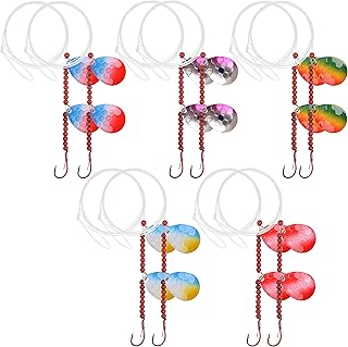 Crawler Harness Walleye Spinner Rig-10 Packs Walleye Rig Fishing Making Kit Colorado Blades Mono Leader Hooks Clevises Beads