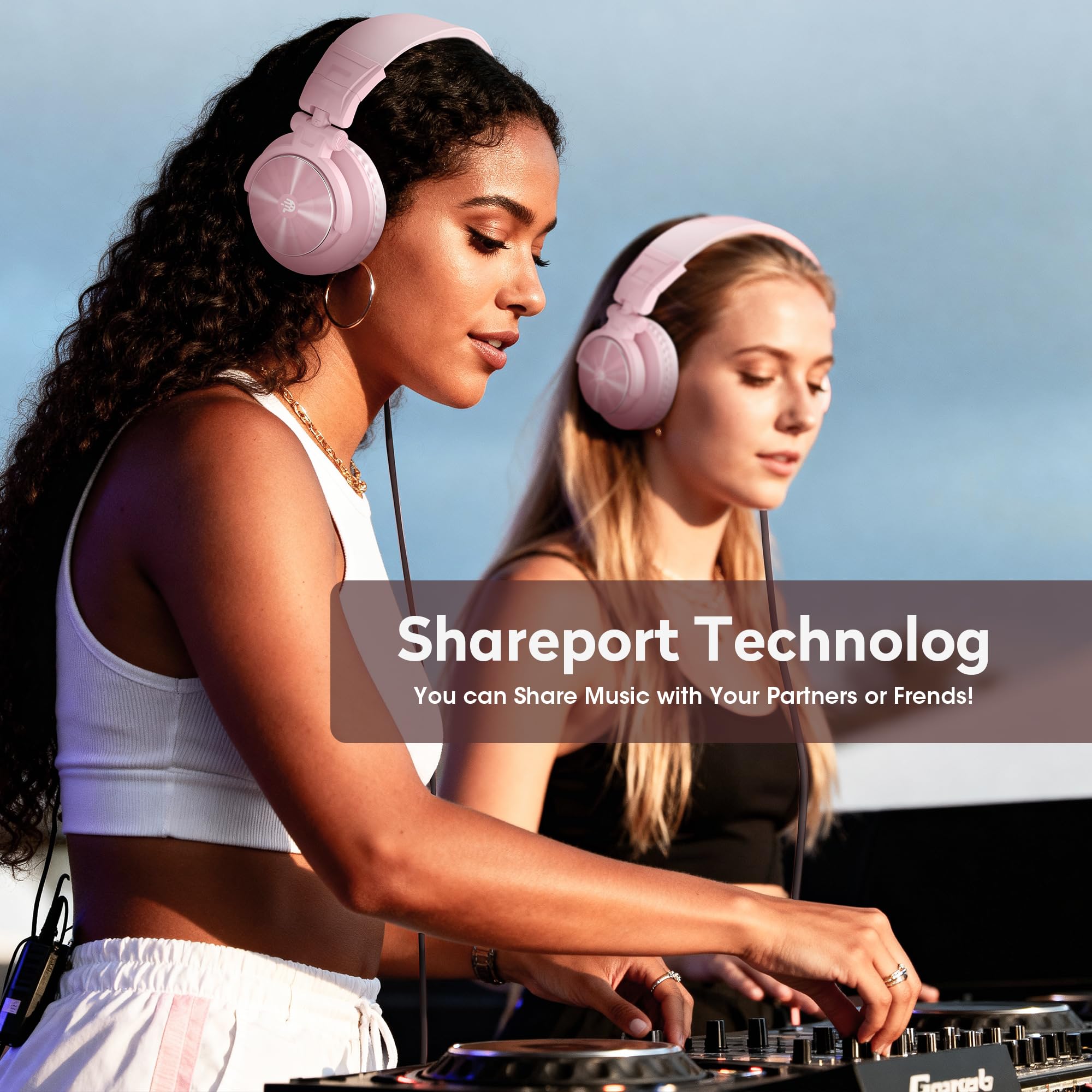 PUPGSIS - Cuffie over-ear cablate per monitor da studio, cuffie stereo professionali ad alta risoluzione da DJ a 40 kHz, jack audio da 1/4 a 3,5 mm per registrazione/mixaggio/podcast/chitarra