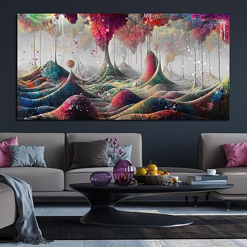 Miniatura 43 de JKWALL77 Arte de pared de graffiti – Decoración de pared de arte abstracto grande – Arte de pared en lienzo para sala de estar, listo para colgar