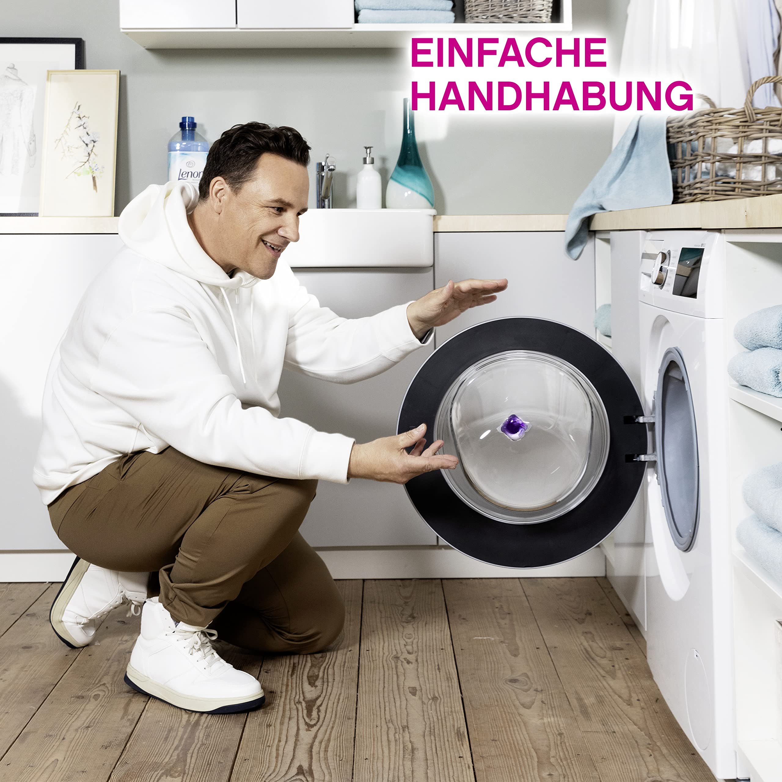 Lenor Waschmittel Pods All-in-1, 98 Waschladungen (2 x 49) Lenor Aprilfrisch mit Duft von Frühlingsblumen