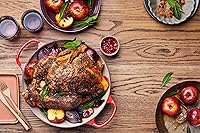 Vista 6 de Le Creuset Signature Cacerola de hierro fundido esmaltado, 3.5 cuartos de galón, color naranja (Flame)