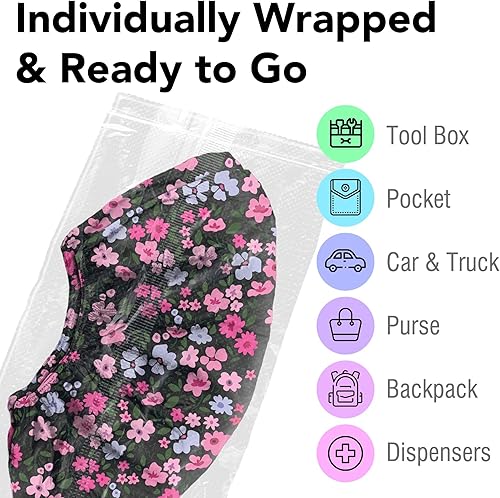 Miniatura 2 de Fundas desechables para zapatos, 100 unidades, 50 pares envueltos individualmente, protectores de estampado floral para botas, zapatos, cubierta de