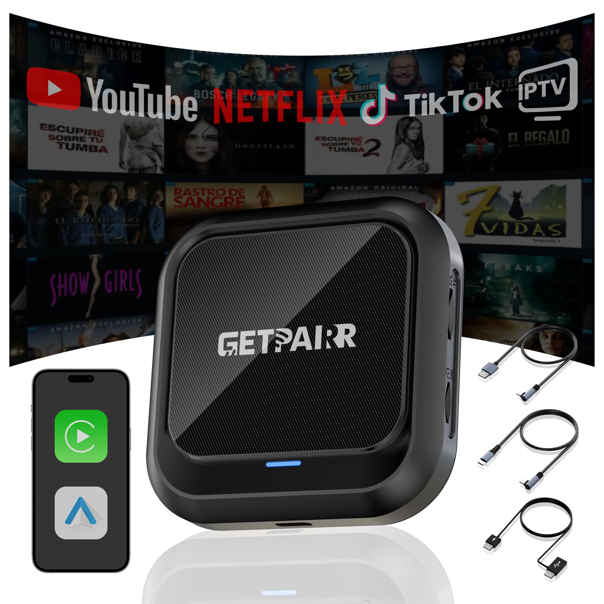 ワイヤレス CarPlay アダプタ AI Box GETPAIRR 動画再生 Amazon.co.jp: CarPlay AI Box GETPAIRR CarPlay ワイヤレス