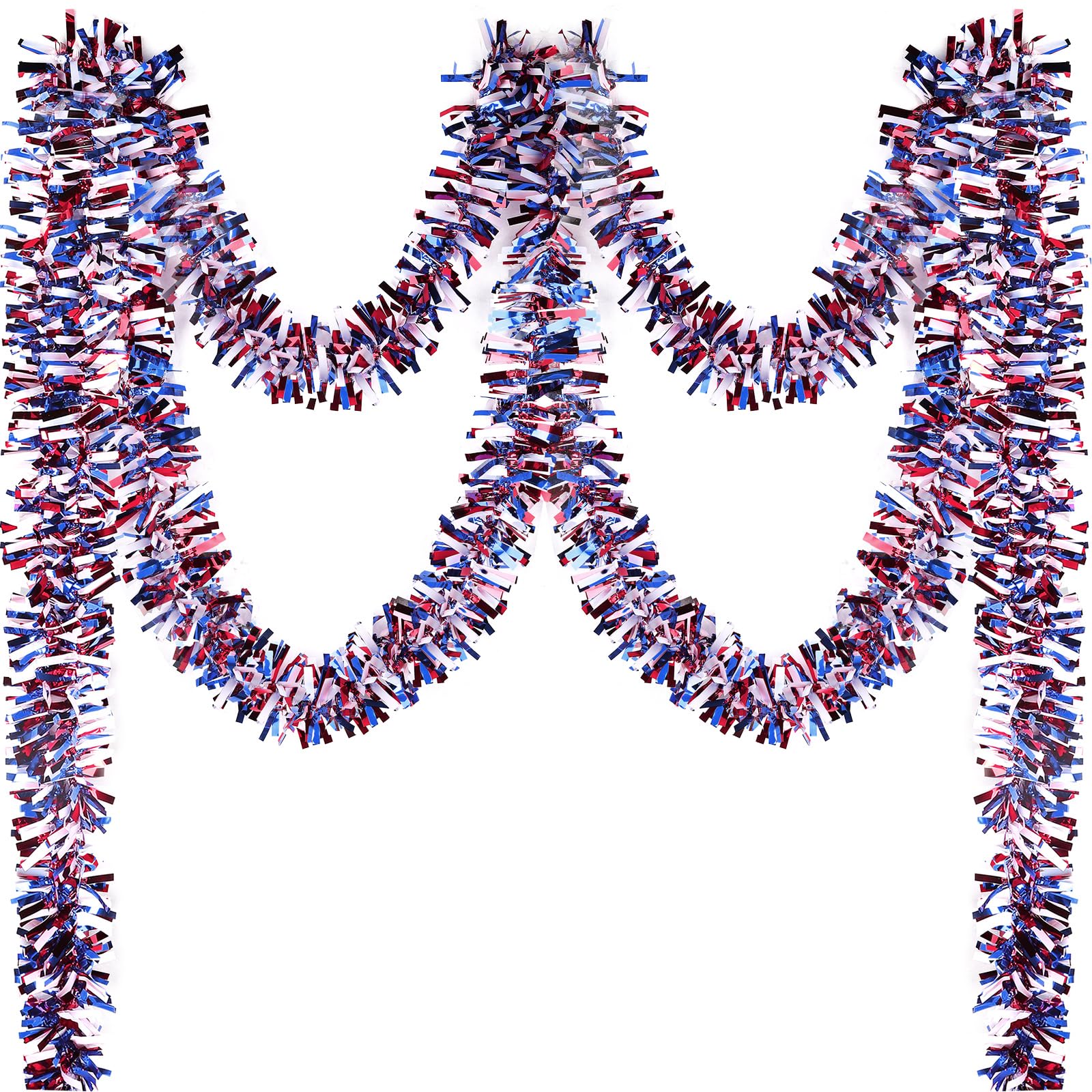 Guirlande à paillettes bleu blanc rouge 4 juillet et décoration Noël suspendre lot de 6