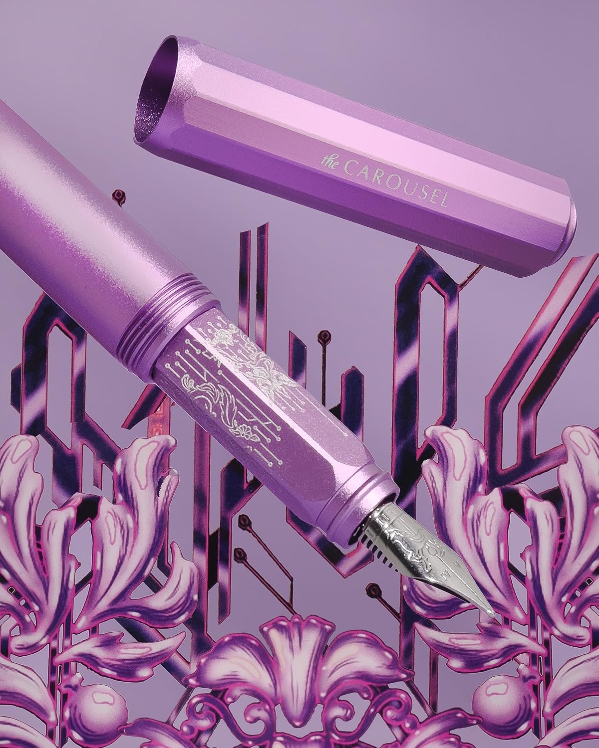 Ferris Wheel Press | Aluminum Carousel Fountain Pen | Aurorealis | 2024 Limited Edition| Aircraft grade aluminum body | Threaded cap with air seal system | Fine