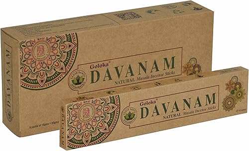 GOLOKA Organika Series Collection - Varillas de incienso de gama alta - 6 cajas de 15 GMS (total 90 GMS) (Davanam)