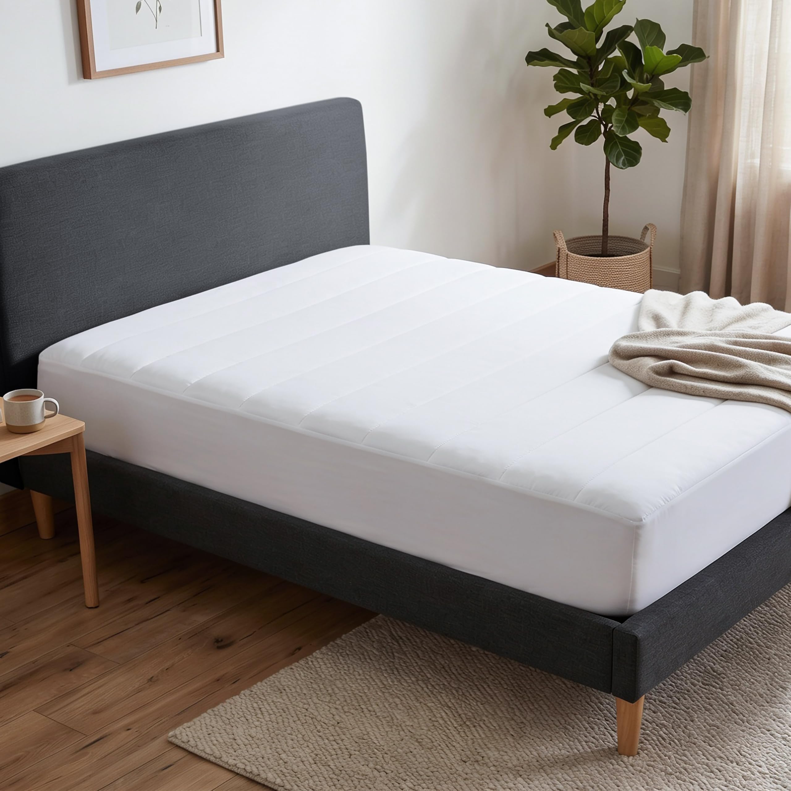 Martex Brrr° Cooling Mattress Pad – Plush Quilted Down-Alt Layer with Triple Chill Effect – Breathable, Moisture-Wicking & Quick-Dry Cooling Technology – Deep Pocket Fits up to 18” – Full, White-image-17