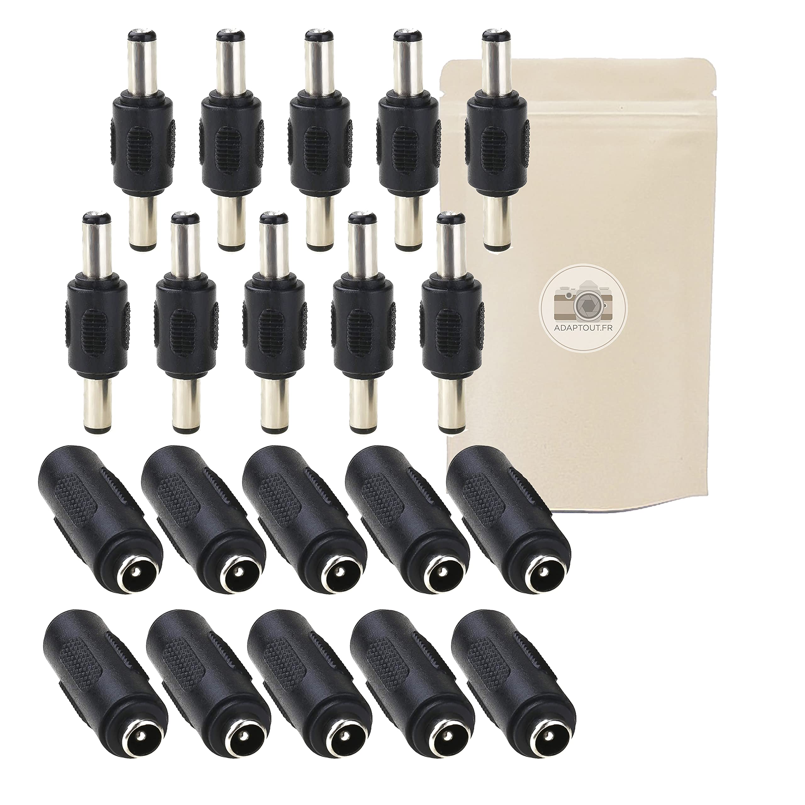 10 X 12V DC Koppler 5,5x2,1 Mm – Verlängerungskabel Für Kameras, Franz. Marke Adaptout
