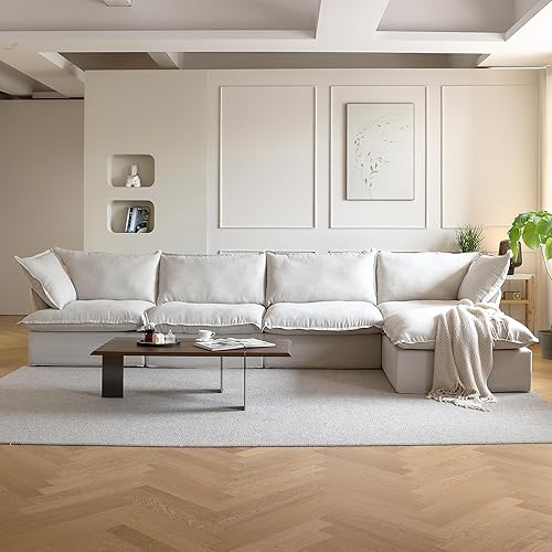 Miniatura 12 de JACH Sofás Modulares en Forma de L, Sofá Seccional Profundo con Otomana Chaise, Sofás Seccionales Modernos y Cómodos Tipo Nube, Fundas de Cojines