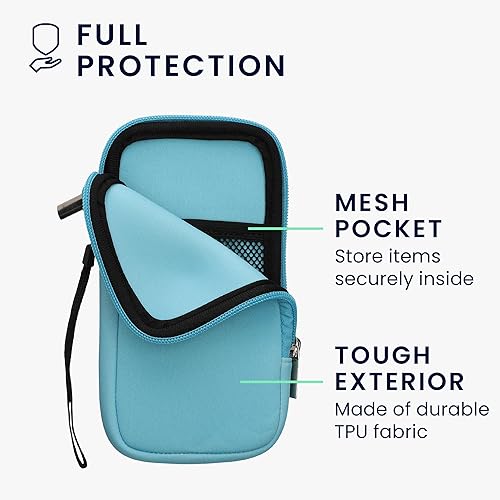 Miniatura 3 de kwmobile Bolsa de neopreno para teléfono tamaño XL - 6.76.8 pulgadas - Funda universal para celular con cremallera, correa para la muñeca, color