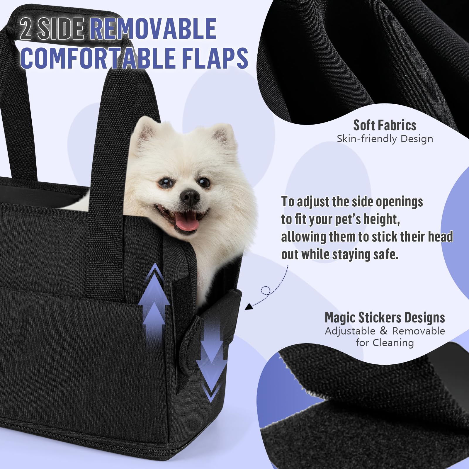 Bolso de Transporte para Perros y Gatos 6kg Plegable - Ajustable en Altura Oxford Impermeable Gran Capacidad para Mascotas Pequeñas 40*26*20CM