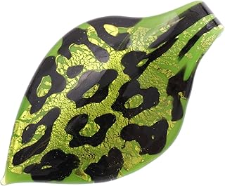 fino pequeño Murano cristal Hojas"Pala Colgante de color verde