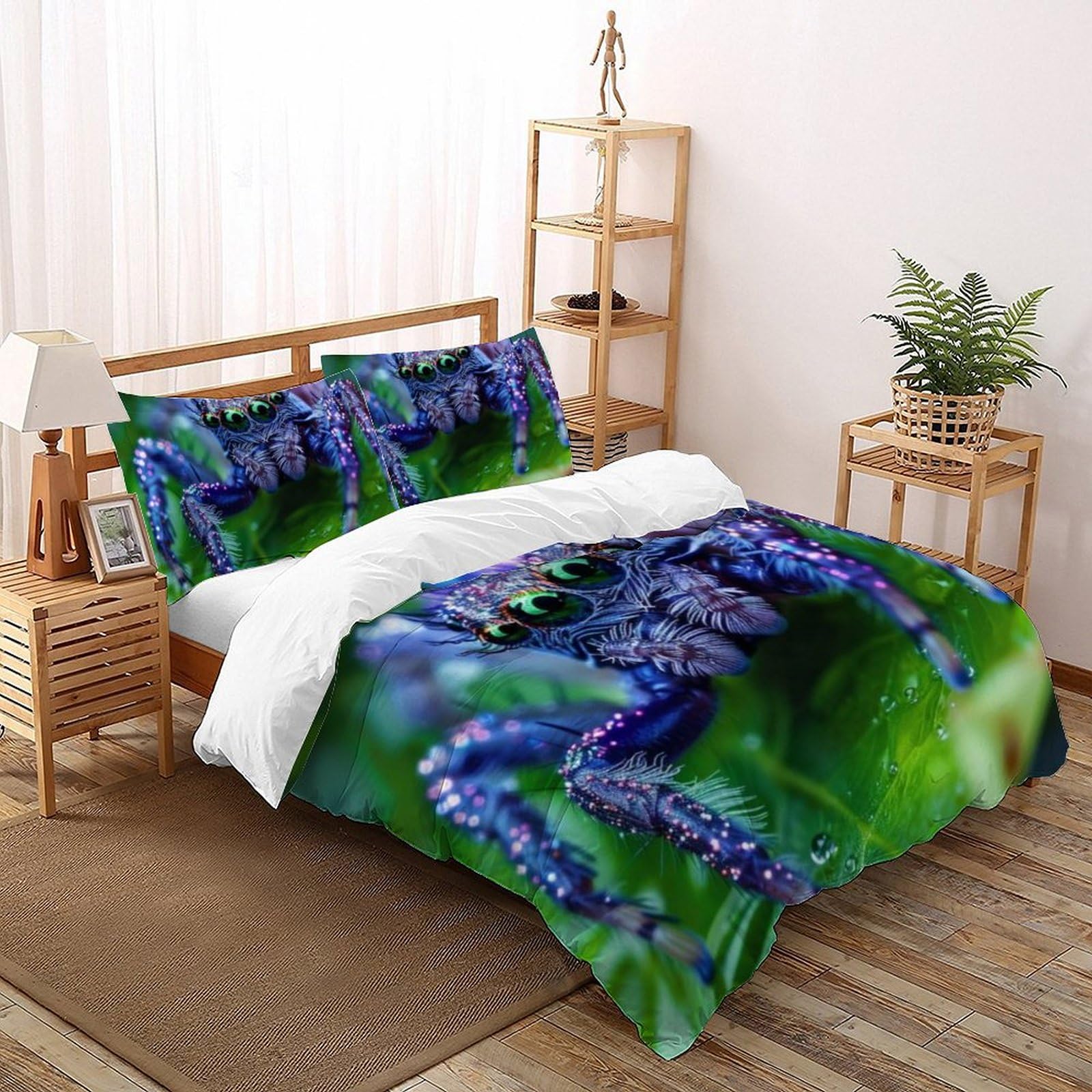 Linge de lit araignée 3D en microfibre premium de taille 260x220cm