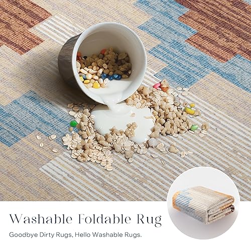 Miniatura 289 de Phantoscope Vintage Collection - Alfombra de área de 8 x 10 pies, alfombra grande para sala de estar, lavable, bohemio, antideslizante