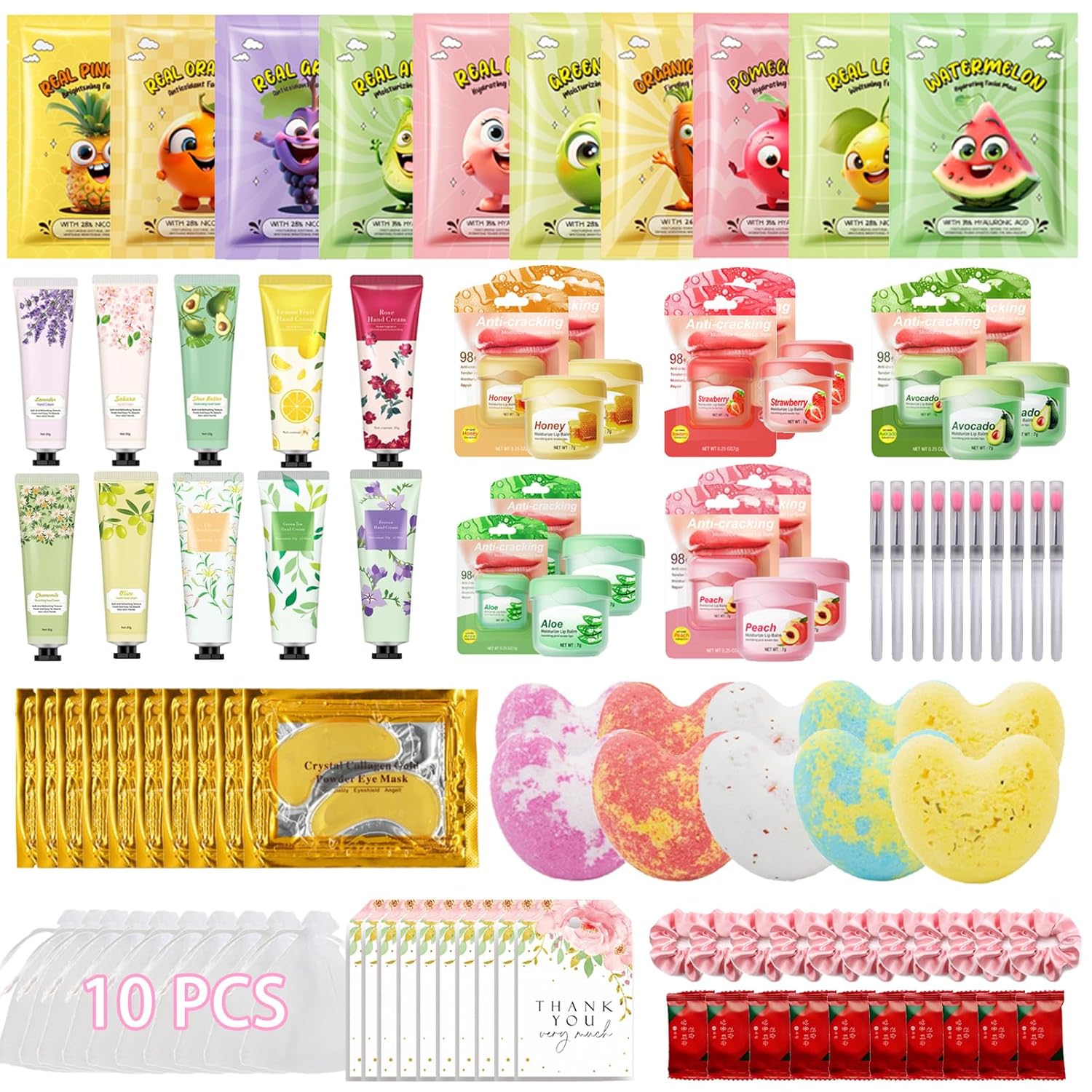 100 PCS Spa Party Supplies for Girls & Women, Facial Masks-Hand Cream-Lip Balm-Bath Bomb-Eye Mask-Compressed Towel-Hair Ties-Lip Brush-Organza Bag-Greeting Card, Sleepover Party Supplies for Girls 100 PCS Spa Party Supplies for Girls & Women, Facial Masks-Hand Cream-Lip Balm-Bath Bomb-Eye Mask-Compressed Towel-Hair Ties-Lip Brush-Organza Bag-Greeting Card, Sleepover Party Supplies for Girls