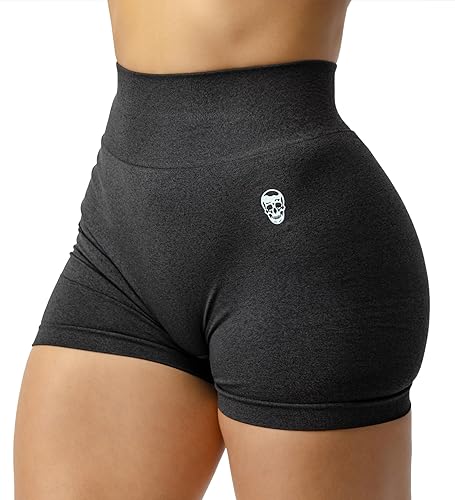 Gymreapers Infinity Seamless Workout Shorts High Waist Biker Shorts for Women Athletic Gym Running Pilates Yoga Sport Short - Large - Graphite
