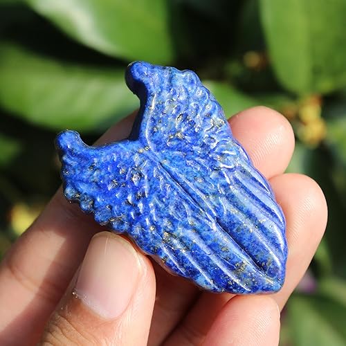 Miniatura 5 de Laufout Estatua de Hécate tallada a mano con calavera de ala de lapislázuli de cristal curativo Reiki Anubis