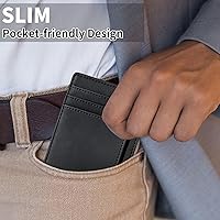 Vista 34 de Cartera Chelmon Slim RFID - Cartera de bolsillo frontal minimalista para tarjetas de crédito delgadas Negro carbón
