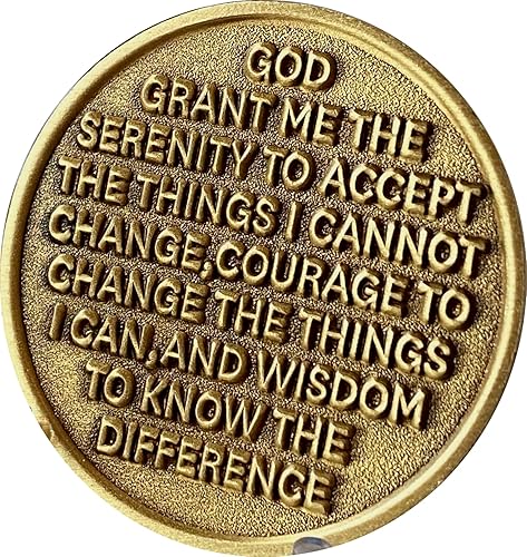 Miniatura 4 de RecoveryChip Medallón AA de 6 años Sakura Árbol Flor de Cerezo Ying Yang Medallón de Oración de Serenidad Blanco y Negro, Pequeño, Latón, No es una