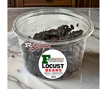 African Traditional Spice - Locust Beans 8oz | Fresh and Fermented | Dawadawa | 1 Bowl