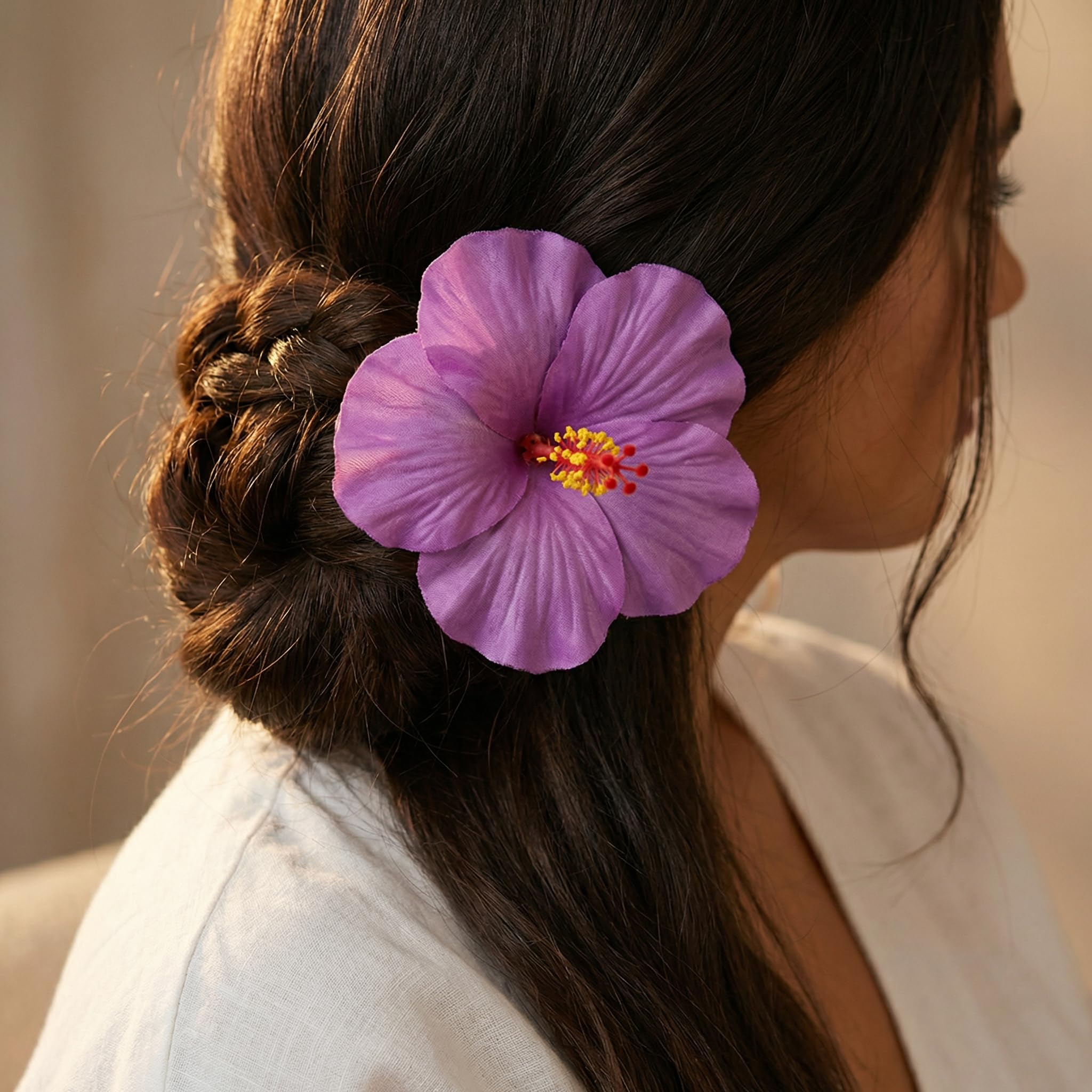 Pinzas Pelo Hawaianas 4 Piezas 9cm Multicolor Plumeria Horquillas para el Pelo Flores Tocados Fiesta Playa