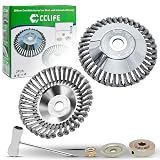 CCLIFE PROBAUWERK szczotka do usuwania chwastów, zestaw 2 szt., szczotka do dzikich ziół do kosy spalinowej, szczotka okrągła 200 x 25,4 mm z akcesoriami