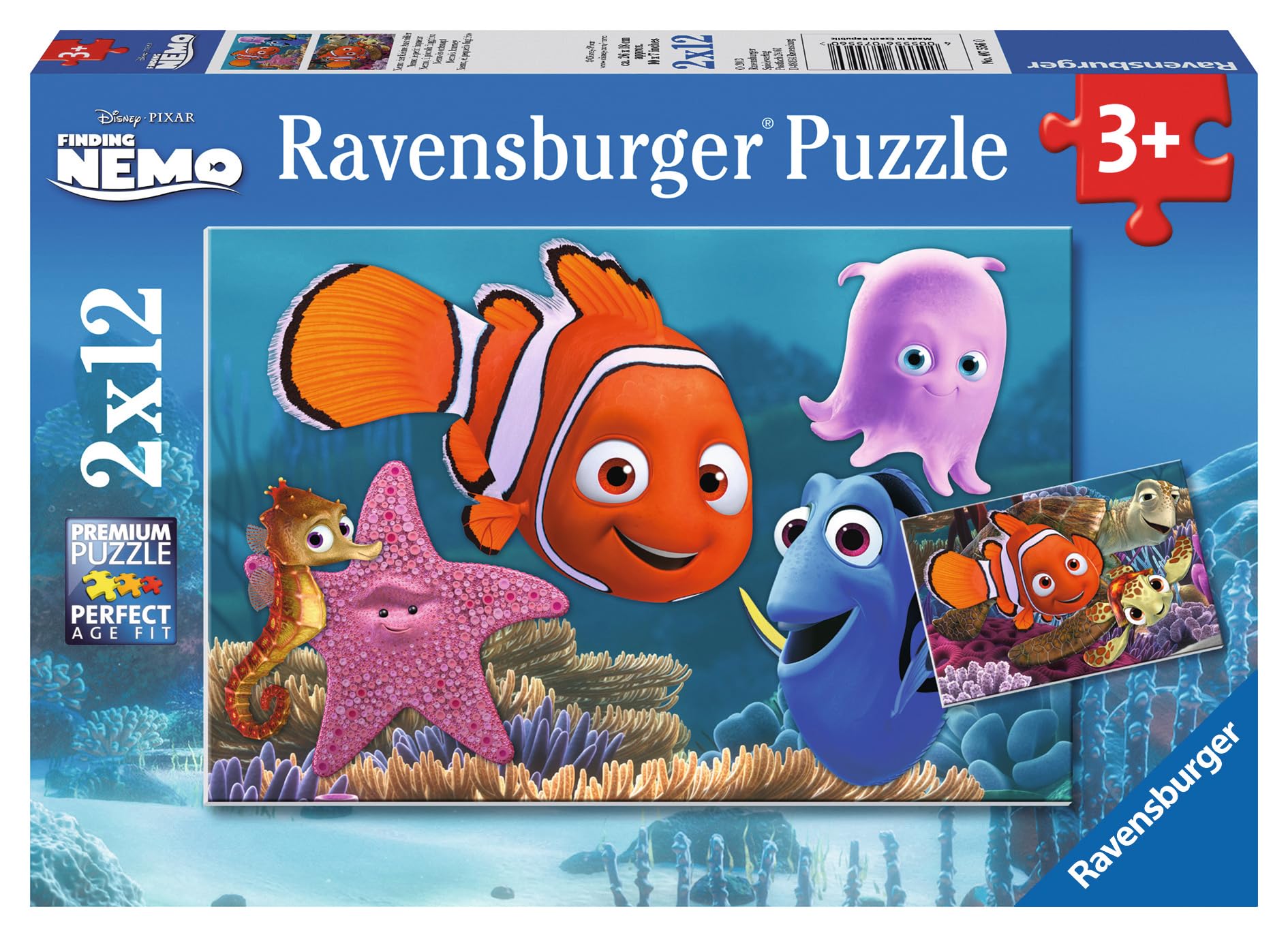 Ravensburger Disney Finding Nemo 2x 12pc Jigsaw Puzzles for Kids Age 3 Year Up