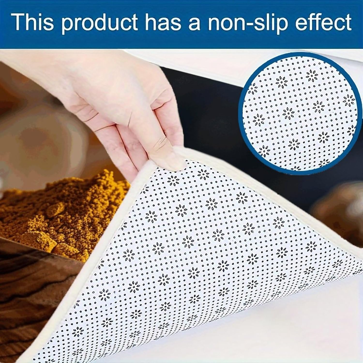 There is A Wooden Bowl Kitchen Mats for Floor 3 Pcs Kitchen Rugs