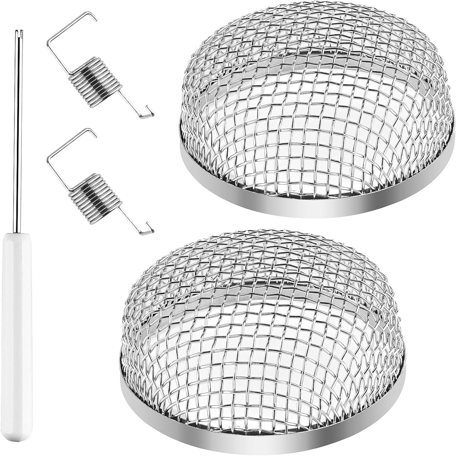 2PCS RV Furnace Vent Screen with Premium Stainless Steel, RV Heater Vent Cover with Installation Tool