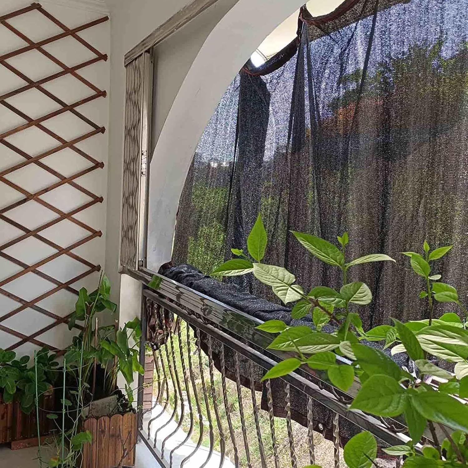 Shade Cloth,Shade Netting, Waterproof Shade Canopy, Sunscreen net, Fabric mesh Awning, Heat Resistant, Shade Cloth with Grommet,Shade Net for Plants,WxH-2x6m/6.6x19.7ft