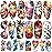 77 Sheets Temporary Tattoo, Sunset Sunglasses Beach Flower Palm Tree Hawaiian Themed Waterproof Fake Tattoos, Holiday Temporary Tattoos for Men Women Kids Party and Goody Bag Stuffers