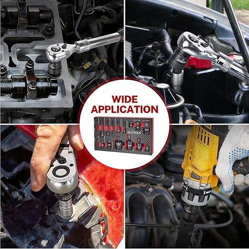 Miniatura 2 de BILITOOLS Juego de Adaptadores de Dados de 17 Piezas incluye Reductor, Juego de Dados de Junta Universal, Adaptador de Taladro 1/4" 3/8" 1/2"