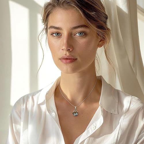 Miniatura 19 de 925 Sterling Silver Gemstone Necklace Women - Gemstone Pendant Necklace Silver- Birthstone Necklace - Silver Jewelry for Women- Minimalist Jewelry