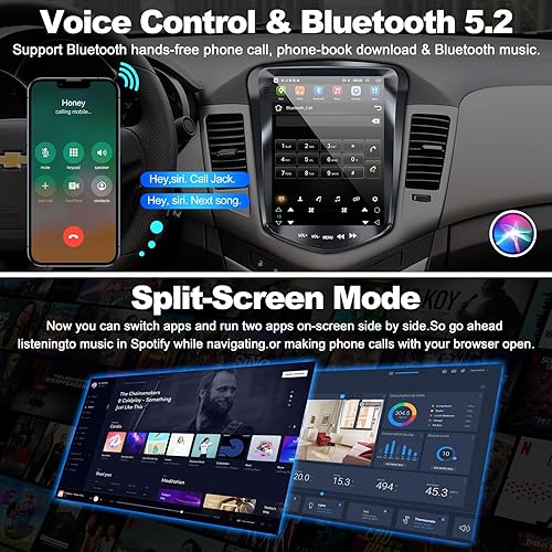 Miniatura 4 de Estéreo de coche Android 12 de 2+32G para Chevrolet Chevy Cruze 2009-2014, pantalla táctil IPS de 10.4 pulgadas, radio de coche actualizada con