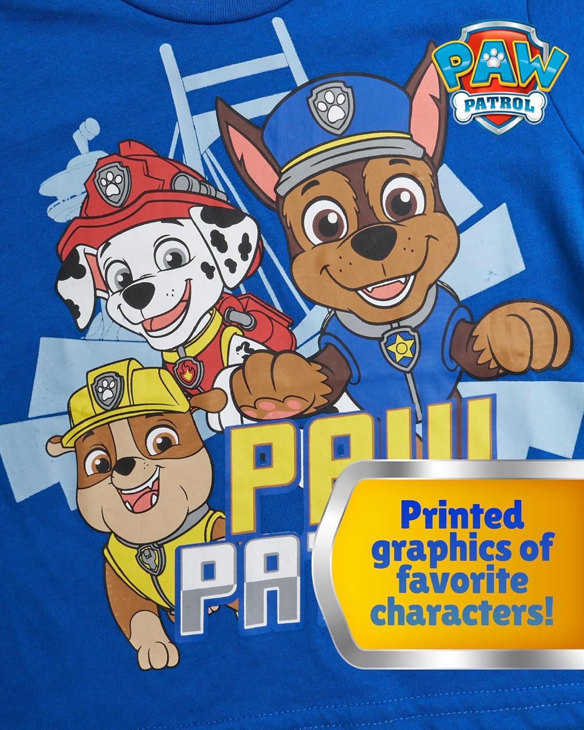 Nickelodeon Toddler Boys Graphic Tees - 2 Pack Paw Patrol Chase Marshall Short Sleeve Graphic T Shirts for Boys (Sizes: 2T-7) - Image 5