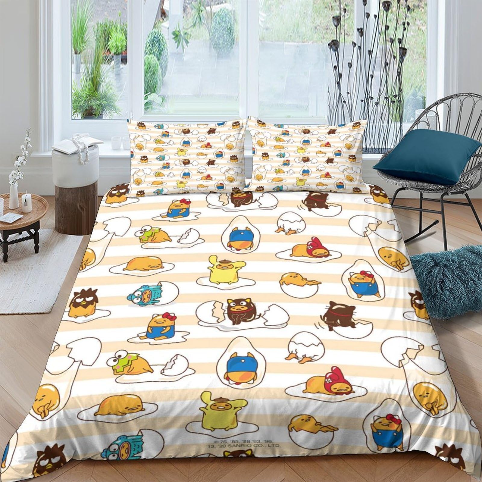 Housse de couette hypoallergique Cute Egg Characters pour éliminer les allergies