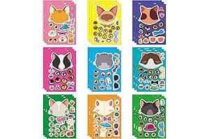 Cat Make a Face Sticker Sheets for Kids: Unleash Their Creativity with...