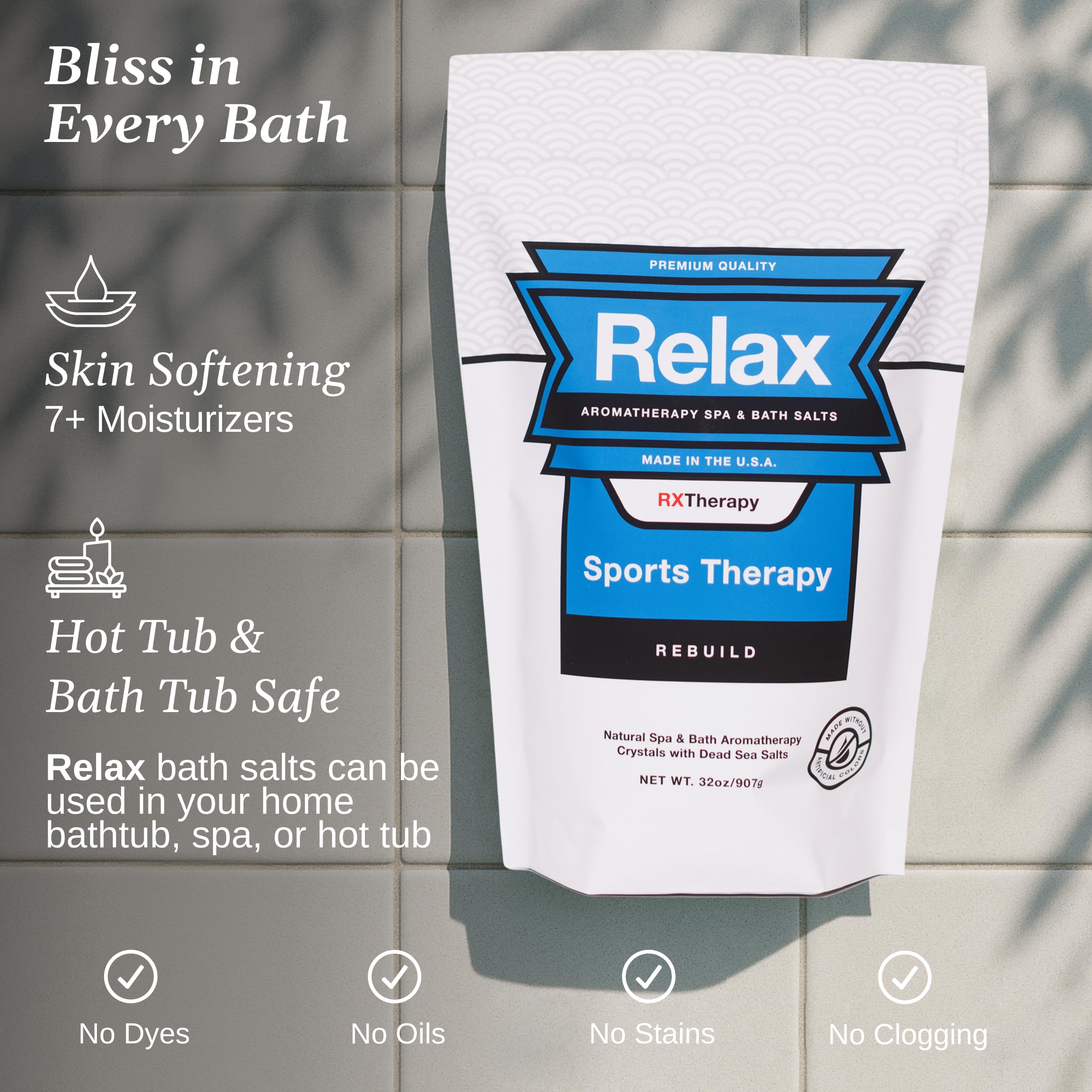 Relax Spa & Bath RX Sport Therapy Sali, magnesio sollievo dal dolore ammollo, 32 once