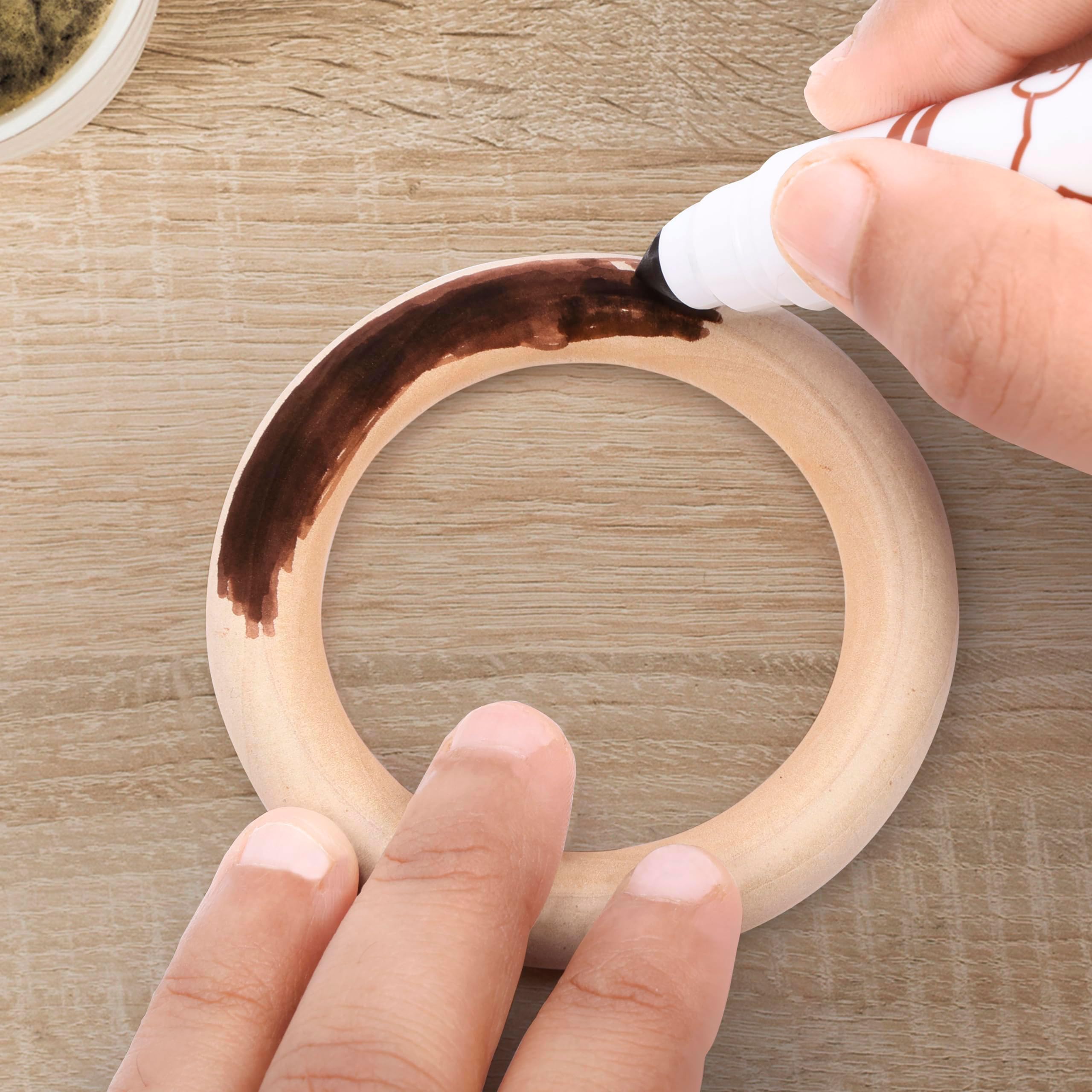 3 Anillos De Madera Natural Sin Terminar – Círculos De Madera Lisa En Blanco Para Macramé, Fabricación De Joyas De Bricolaje, Conectores Colgantes, Proyectos De Artesanía De Madera (Size:4.92in/125mm)