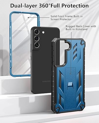 Miniatura 2 de SOiOS Funda protectora para Samsung Galaxy S22 protección de grado militar a prueba de caídas con soporte  Resistente a prueba de golpes TPU mate