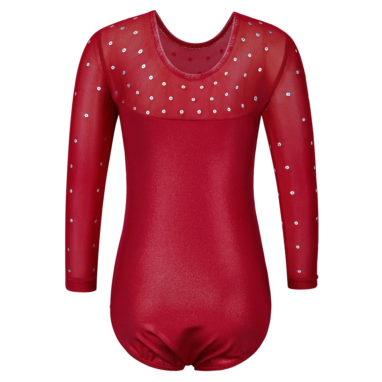Niña Maillots de Gimnasia Mangas Largas con Lentejuelas en Tul — view 3