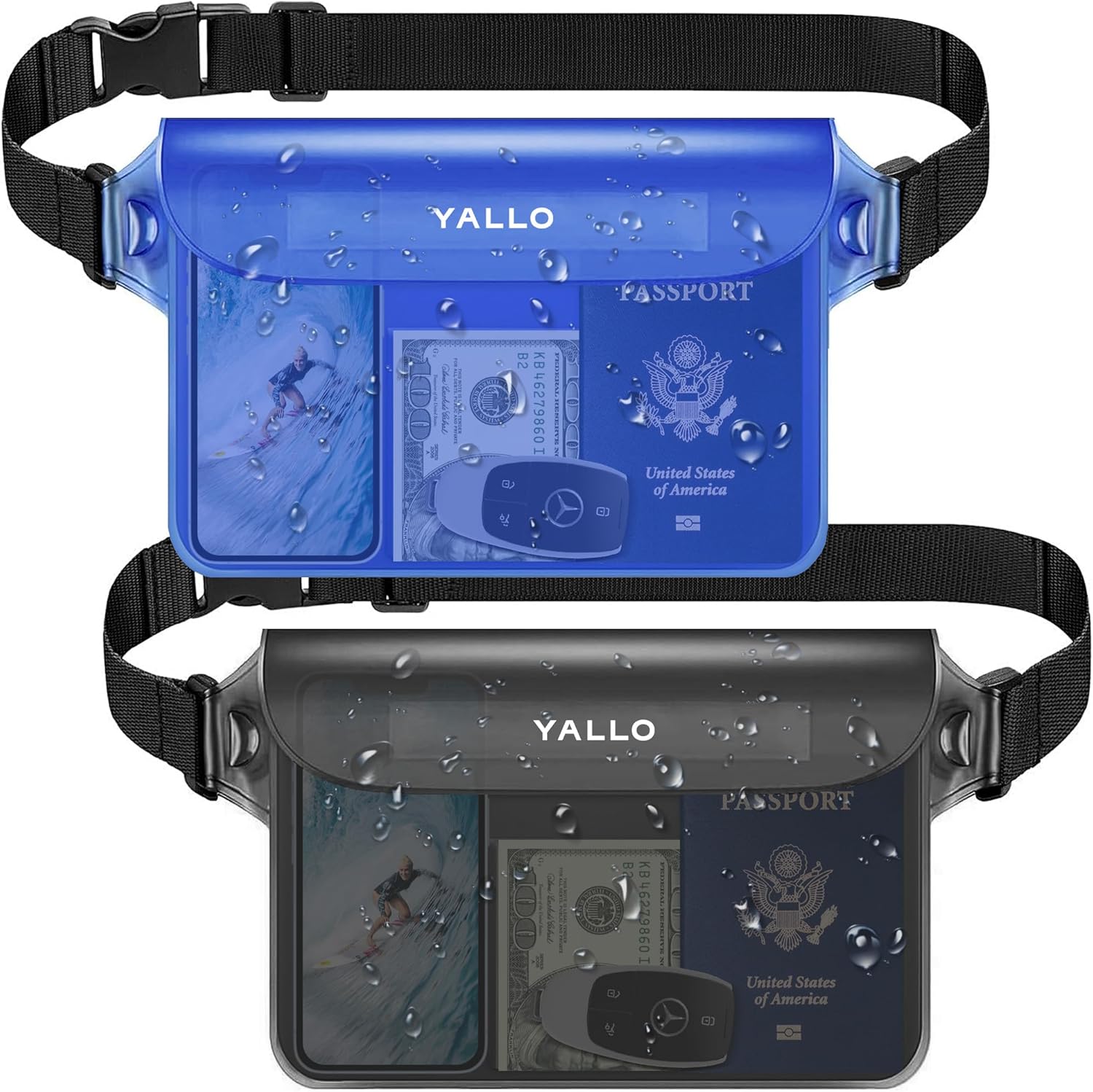 Yallo Waterproof Fanny Pack (2 Count), Waterproof Fanny
