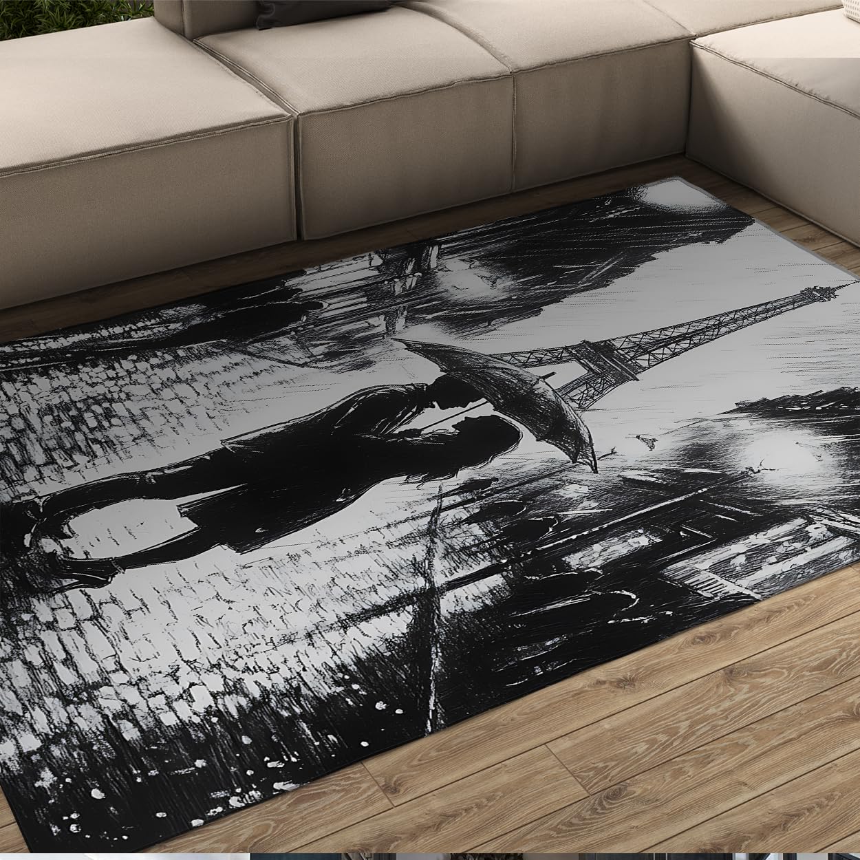 Tapis Tour Eiffel antidérapant et lavable : fini les glissades